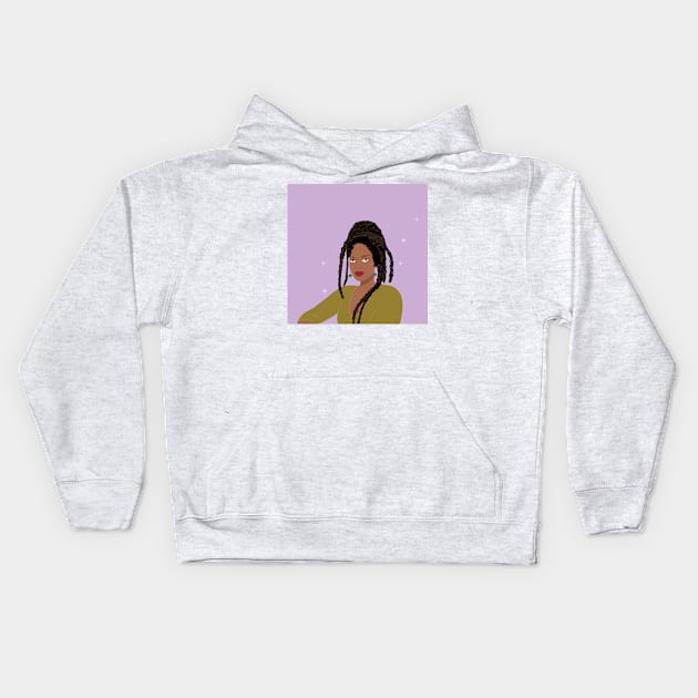 Portrait of young woman Kids Hoodie by DanielK